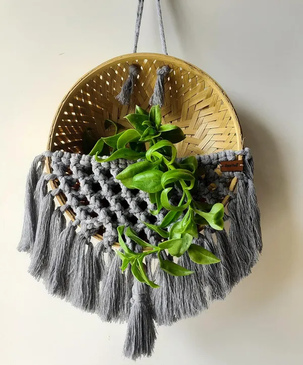 Handmade_Macrame_Basket_for_Plants_,_Garden_&_Home_Decor_(Grey)
