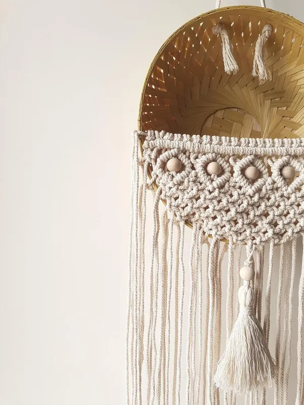 Handmade_Macrame_Basket_for_Plants_,_Garden_&_Home_Decor_(Off-White_with_Long_Dangling_Thread)