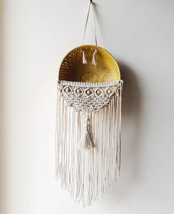 Handmade_Macrame_Basket_for_Plants_,_Garden_&_Home_Decor_(Off-White_with_Long_Dangling_Thread)