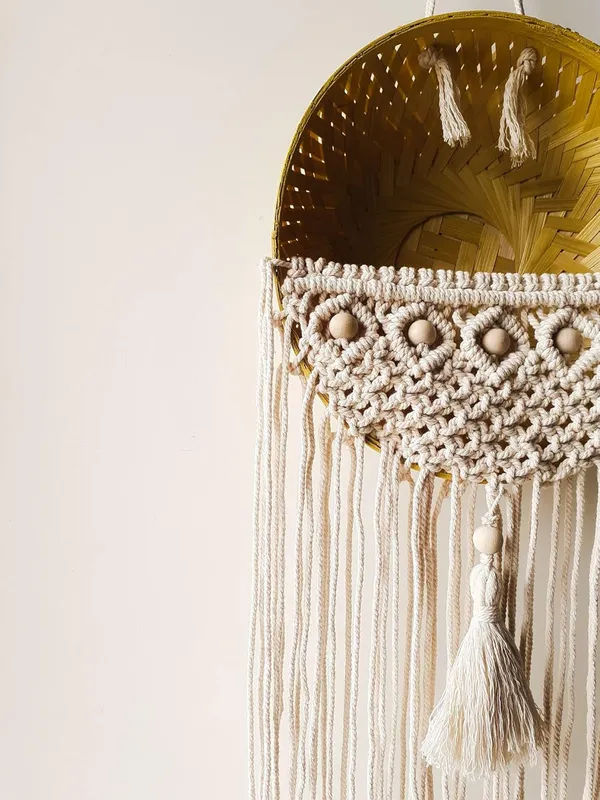 Handmade_Macrame_Basket_for_Plants_,_Garden_&_Home_Decor_(Off-White_with_Long_Dangling_Thread)
