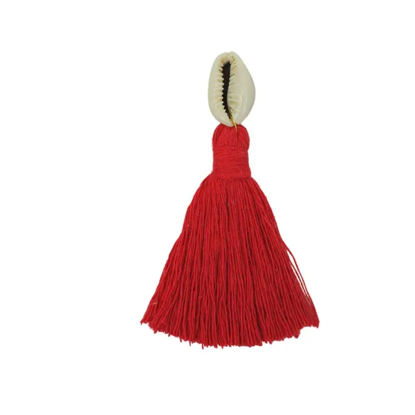 Red_Mini_Cotton_Handmade_Tassels_With_Cowrie_Shells_,__Pack_Of_10