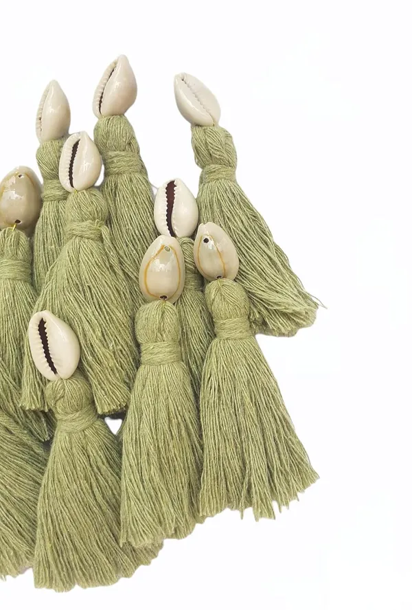 Seagreen_Mini_Cotton_Handmade_Tassels_With_Cowrie_Shells_,__Pack_Of_10