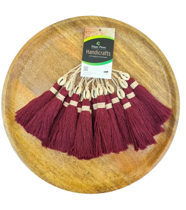 Handmade_Long_Cotton_Tassels_with_Cowrie_Shells_for_DIY_&_Crafts_Project,_Pack_of_10_(Burgundy)