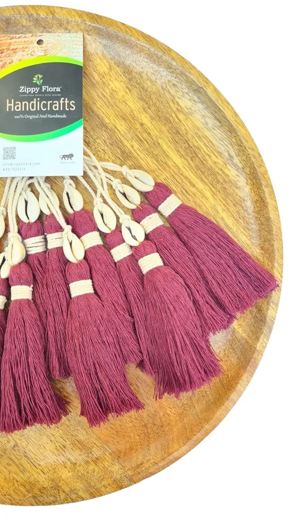 Handmade_Long_Cotton_Tassels_with_Cowrie_Shells_for_DIY_&_Crafts_Project,_Pack_of_10_(Burgundy)