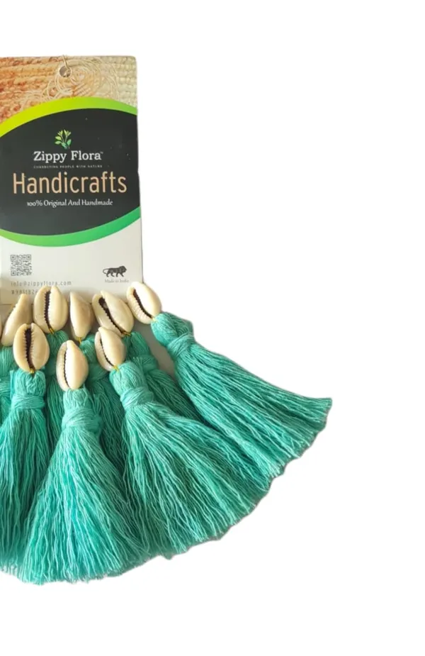 Turquoise_Blue_Mini_Cotton_Handmade_Tassels_With_Cowrie_Shells_,__Pack_Of_10