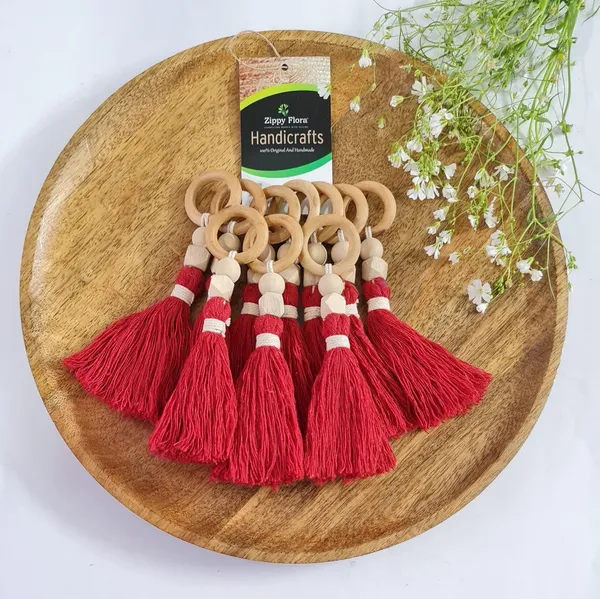 Panache_Handmade_Cotton_Tassels_for_DIY_&_Craft_Projects,_Pack_of_10_(Red)