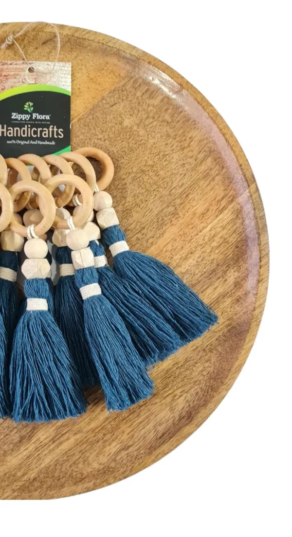 Panache_Handmade_Cotton_Tassels_for_DIY_&_Craft_Projects,_Pack_of_10_(Prussian_Blue)