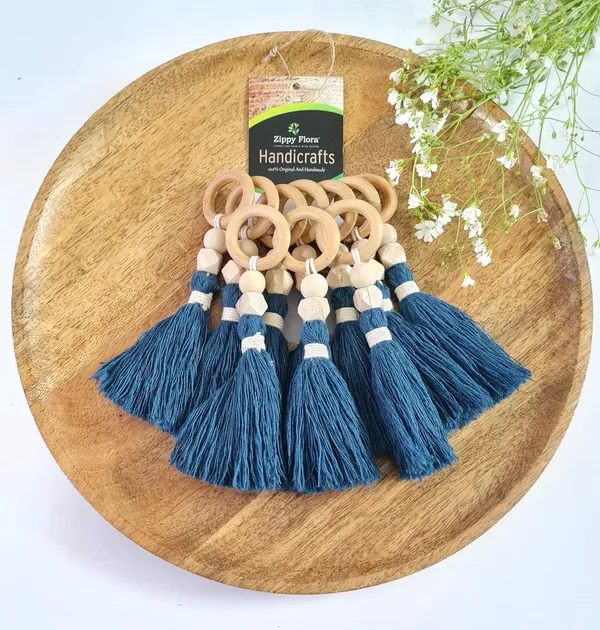 Panache_Handmade_Cotton_Tassels_for_DIY_&_Craft_Projects,_Pack_of_10_(Prussian_Blue)