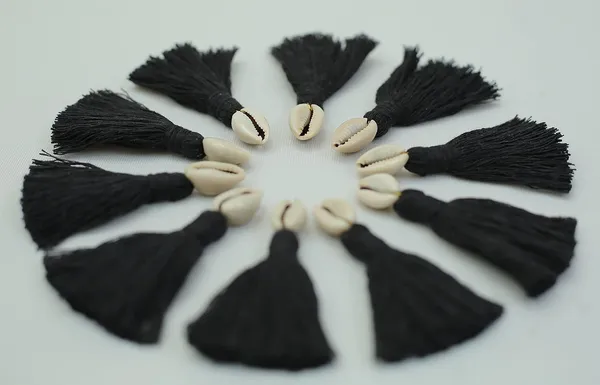 Mini_Cotton_Tassels_with_Cowrie_Shells_for_Saree/Blouse/Dupatta/DIY/Decor,_Pack_of_10_(Black)