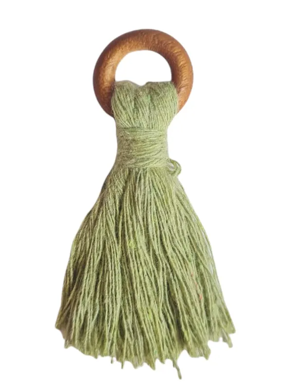 Seagreen__Mini_Cotton_Handmade_Tassels_with_Wooden_Rings_,_Pack_Of_10