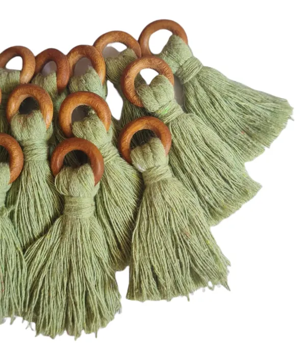 Seagreen__Mini_Cotton_Handmade_Tassels_with_Wooden_Rings_,_Pack_Of_10