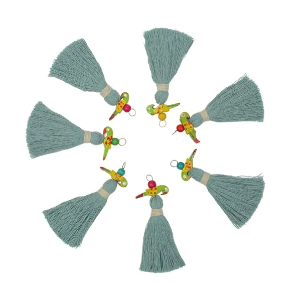 Mini_Cotton_Tassels_with_Parrots_(Pack_of_10)_(Sky_Blue)