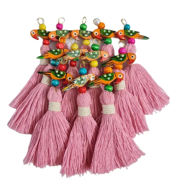 Mini_Cotton_Tassels_with_Parrots_(Pack_of_10)_(Baby_Pink)