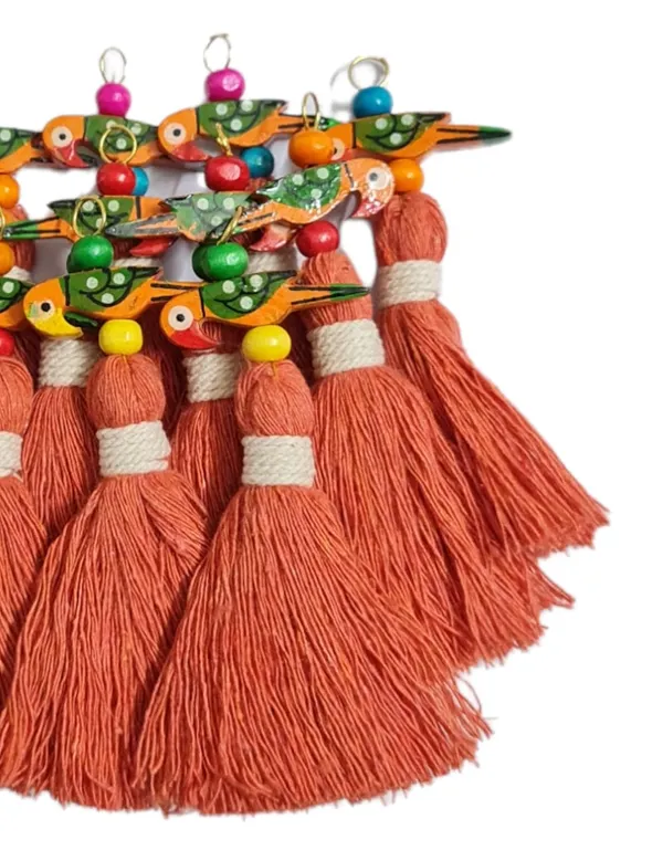 Mini_Cotton_Tassels_with_Parrots_(Pack_of_10)_(Orange)