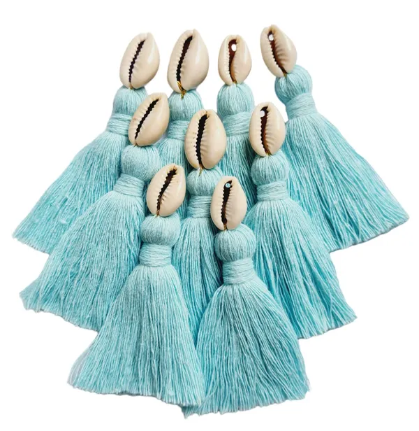 Mini_cotton_tassels_with_cowrie_shells_for_Saree/blouse/dupatta/DIY/Decor,_Pack_of_10_(Sky_Blue)