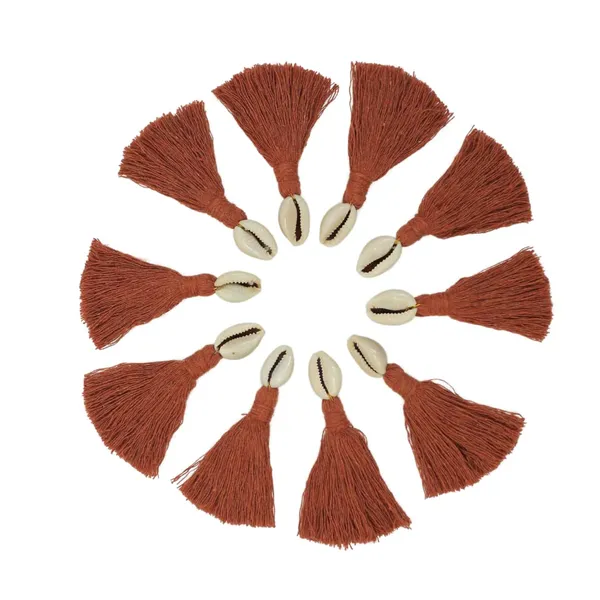 Mini_cotton_tassels_with_cowrie_shells_for_Saree/blouse/dupatta/DIY/Decor,_Pack_of_10_(Rust_Brown)
