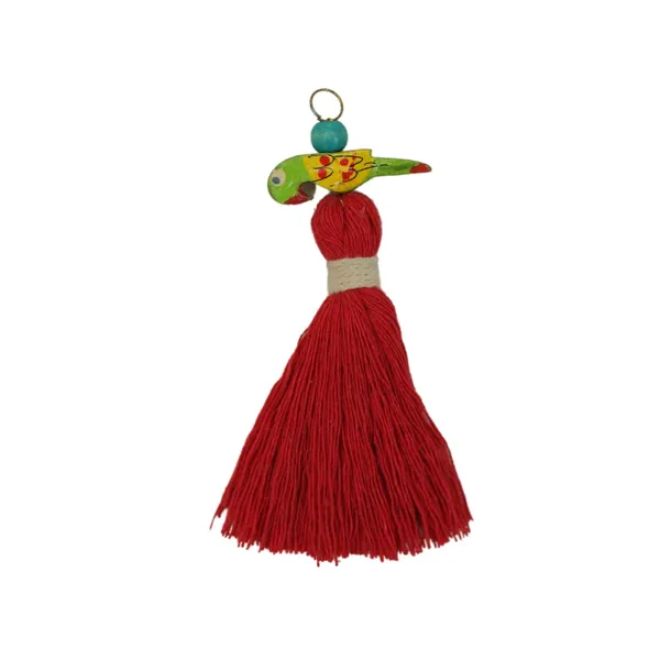 Mini_Cotton_Tassels_with_Parrots_(Pack_of_10)_(Red)