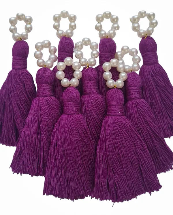 Mini_Cotton_Tassels_with_Pearls_for_Saree/Blouse/Dupatta/DIY/Decor,_Pack_of_10_(Purple)