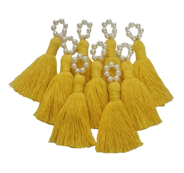 Mini_Cotton_Tassels_with_Pearls_for_Saree/Blouse/Dupatta/DIY/Decor,_Pack_of_10_(Bright_Yellow)