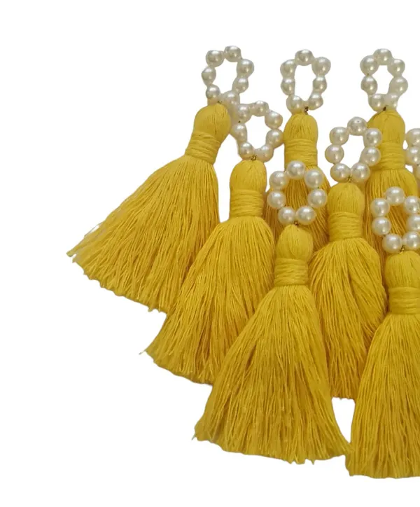 Mini_Cotton_Tassels_with_Pearls_for_Saree/Blouse/Dupatta/DIY/Decor,_Pack_of_10_(Bright_Yellow)