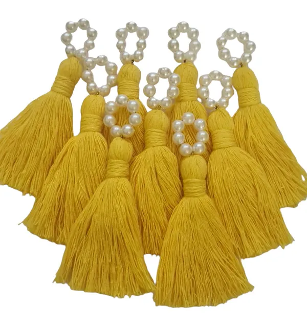 Mini_Cotton_Tassels_with_Pearls_for_Saree/Blouse/Dupatta/DIY/Decor,_Pack_of_10_(Bright_Yellow)