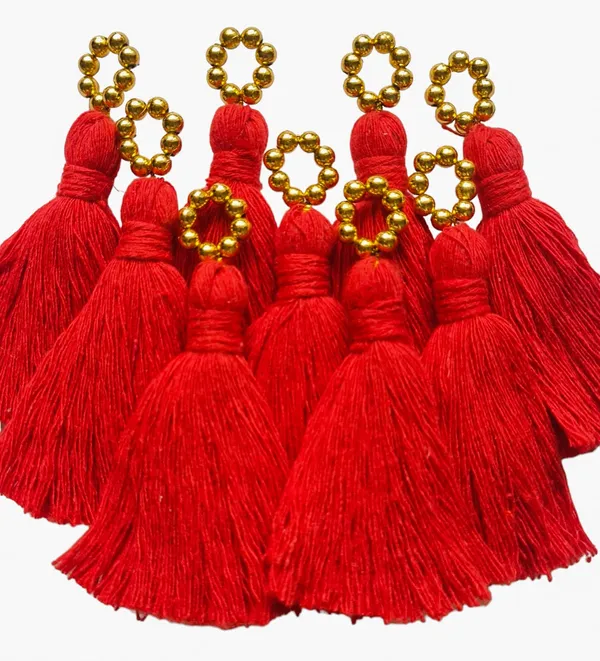 Mini_Cotton_Tassels_with_Golden_Pearls_for_Saree/Blouse/Dupatta/DIY/Decor,_Pack_of_10_(Red)