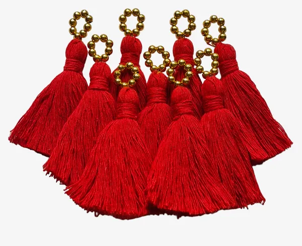 Mini_Cotton_Tassels_with_Golden_Pearls_for_Saree/Blouse/Dupatta/DIY/Decor,_Pack_of_10_(Red)