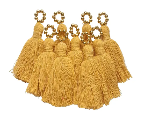 Mini_Cotton_Tassels_with_Golden_Pearls_for_Saree/Blouse/Dupatta/DIY/Decor,_Pack_of_10_(Mustard)