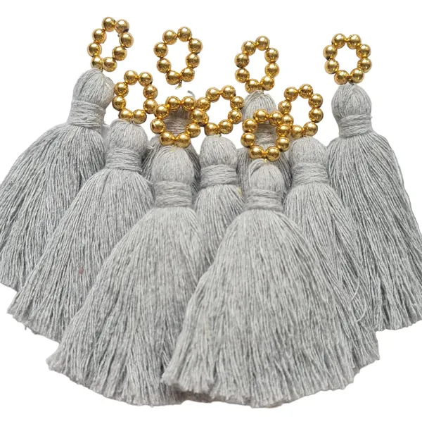 Mini_Cotton_Tassels_with_Golden_Pearls_for_Saree/Blouse/Dupatta/DIY/Decor,_Pack_of_10_(Grey)