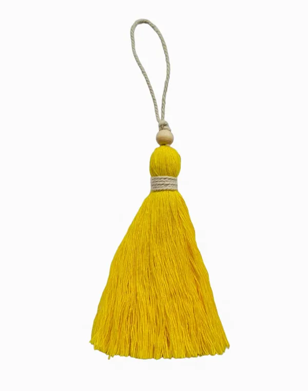 Bright_Yellow_Long_Cotton_Handmade_Tassels_With_Wooden_Beads,__Pack_Of_10