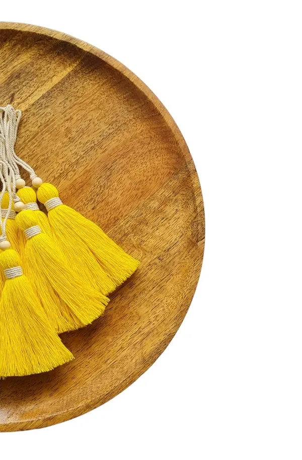 Bright_Yellow_Long_Cotton_Handmade_Tassels_With_Wooden_Beads,__Pack_Of_10
