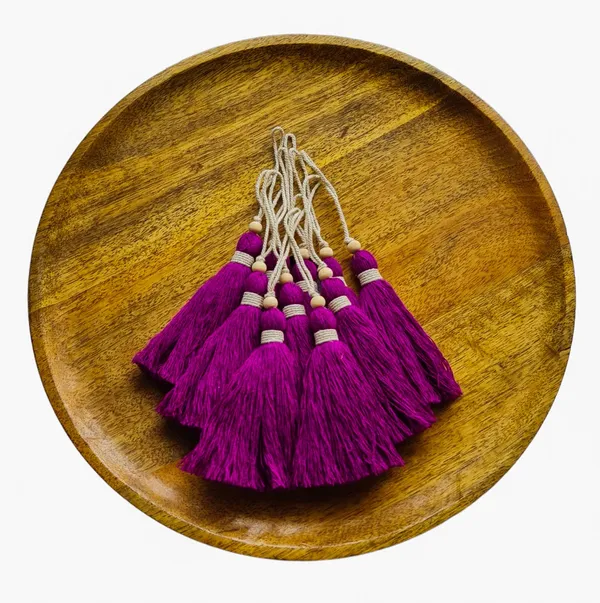 Purple_Long_Cotton_Handmade_Tassels_With_Wooden_Beads_,_Pack_Of_10