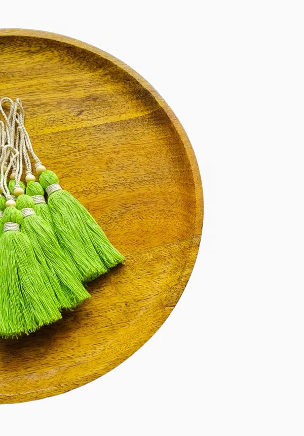 Parrot_Green_Long_Cotton_Handmade_Tassels_With_Wooden_Beads_,_Pack_Of_10