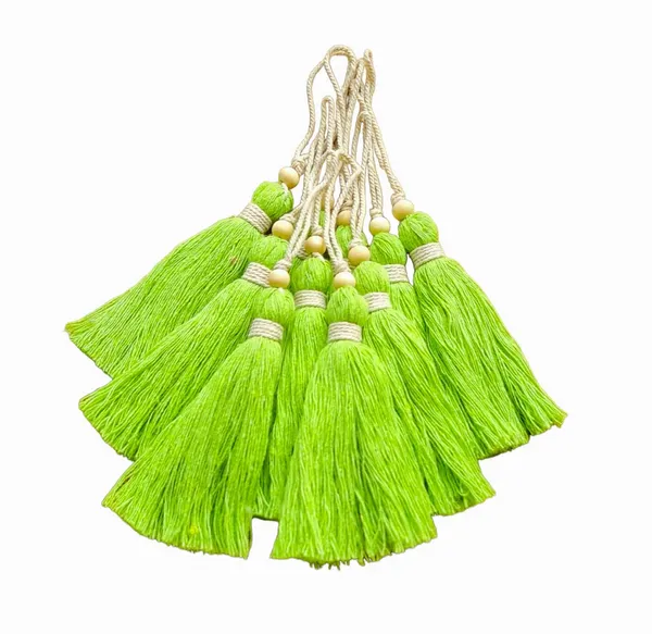 Parrot_Green_Long_Cotton_Handmade_Tassels_With_Wooden_Beads_,_Pack_Of_10