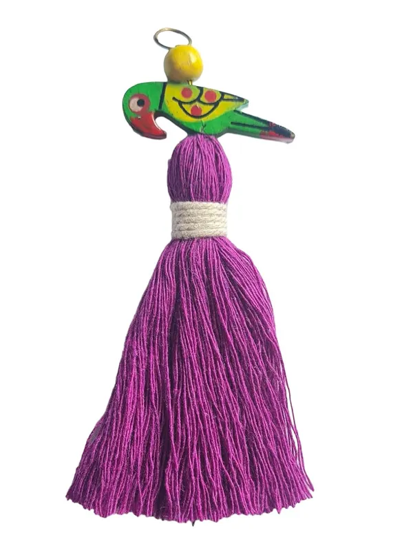 Mini_Cotton_Tassels_with_Parrots_(Pack_of_10)_(Purple)