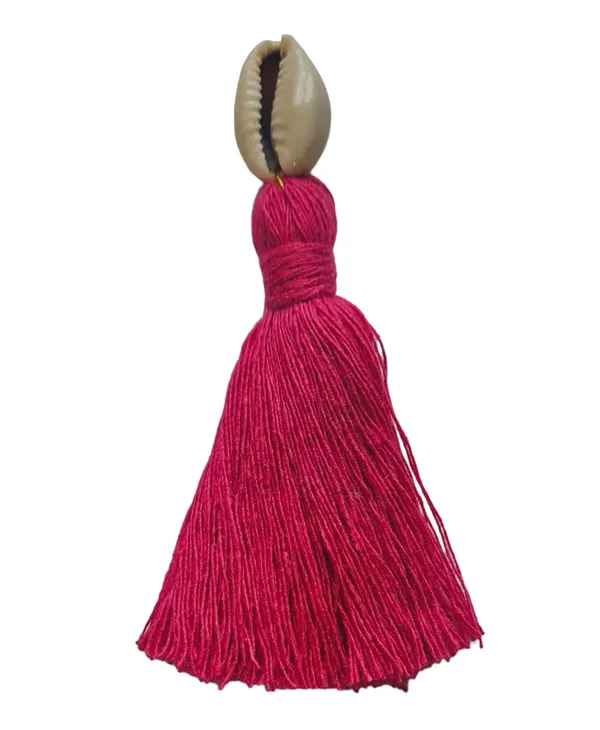 Dark_Pink_Mini_Cotton_Handmade_Tassels_With_Cowrie_Shells_,__Pack_Of_10