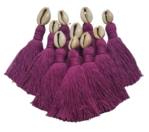 Mini_Cotton_Tassels_with_Cowrie_Shells_for_Saree/Blouse/Dupatta/DIY/Decor,_Pack_of_10_(Purple)