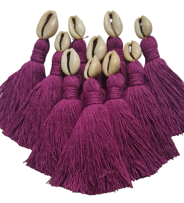 Mini_Cotton_Tassels_with_Cowrie_Shells_for_Saree/Blouse/Dupatta/DIY/Decor,_Pack_of_10_(Purple)