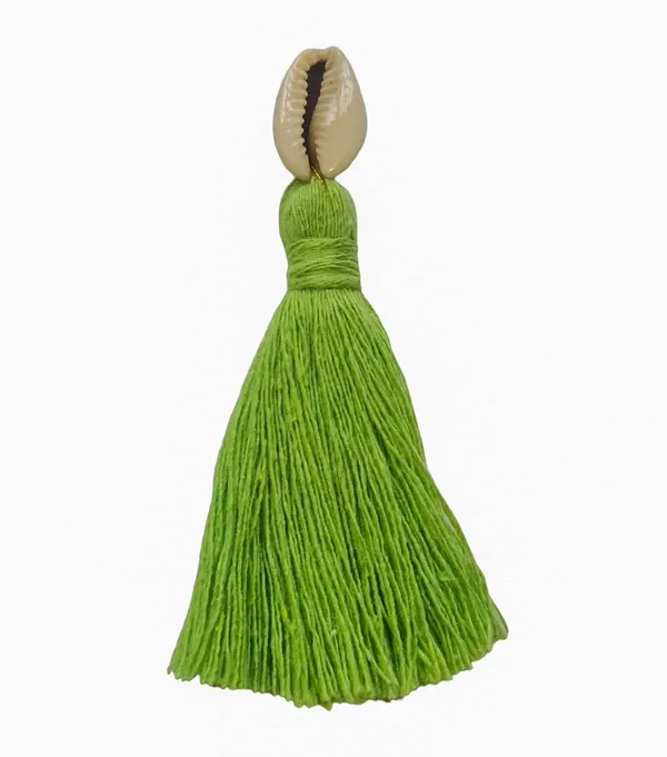 Parrot_Green_Mini_Cotton_Handmade_Tassels_With_Cowrie_Shells_,__Pack_Of_10