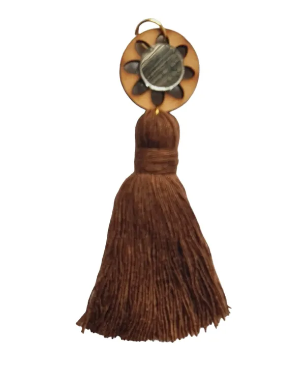 Chocolate_Brown_Mini_Cotton_Handmade__Tassels_with_mirrors_,_Pack_of_10