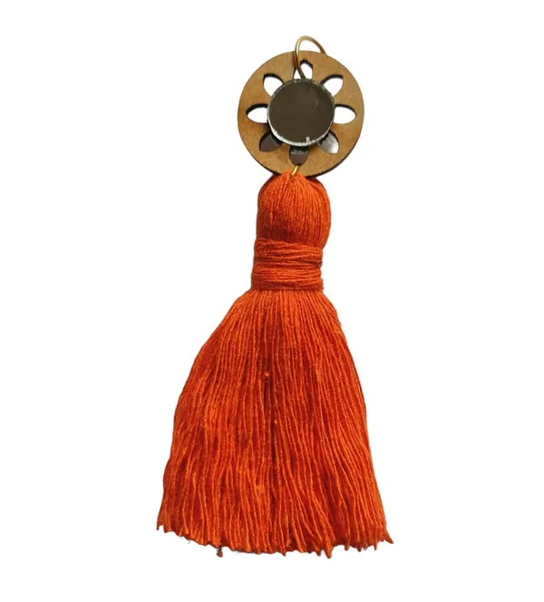 Orange_Mini_Cotton_Handmade__Tassels_with_mirrors_,_Pack_of_10