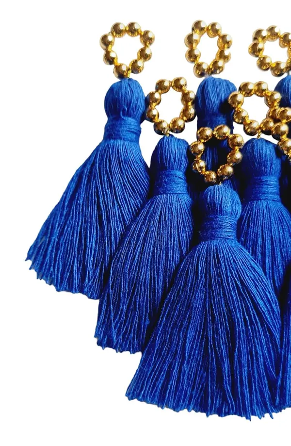 Mini_Cotton_Tassels_with_Golden_Pearls_for_Saree/Blouse/Dupatta/DIY/Decor,_Pack_of_10_(Royal_Blue)