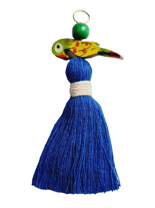 Mini_Cotton_Tassels_with_Parrots_(Pack_of_10)_(Royal_Blue)