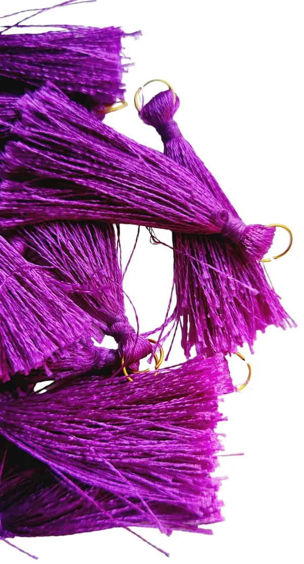 Purple_Short_Silk_Handmade_Tassels_With_metal_hook_,_Pack_Of_20