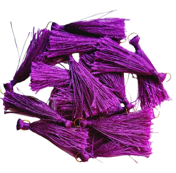 Purple_Short_Silk_Handmade_Tassels_With_metal_hook_,_Pack_Of_20