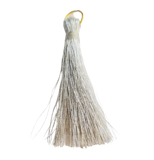 Silver_Short_Zari_Handmade_Tassels_With_metal_hook_,_Pack_Of_20