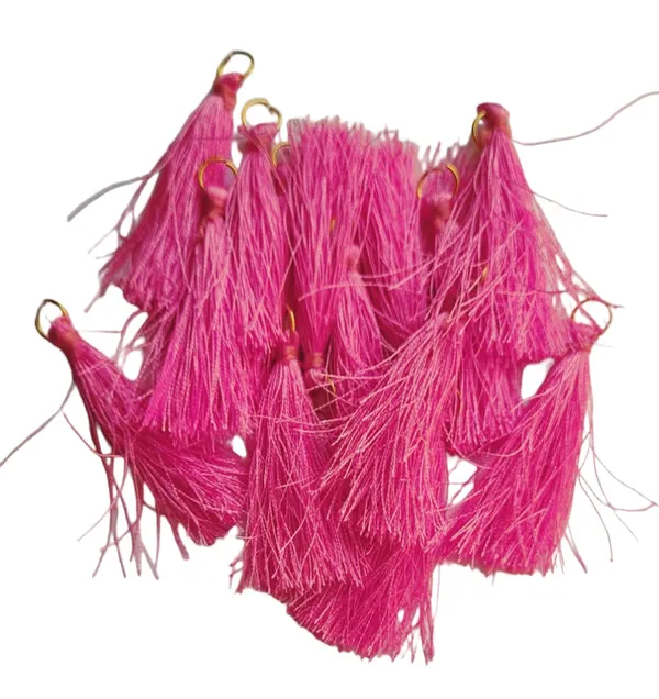 Dark_Pink_Short_Silk_Handmade_Tassels_With_metal_hook_,_Pack_Of_20