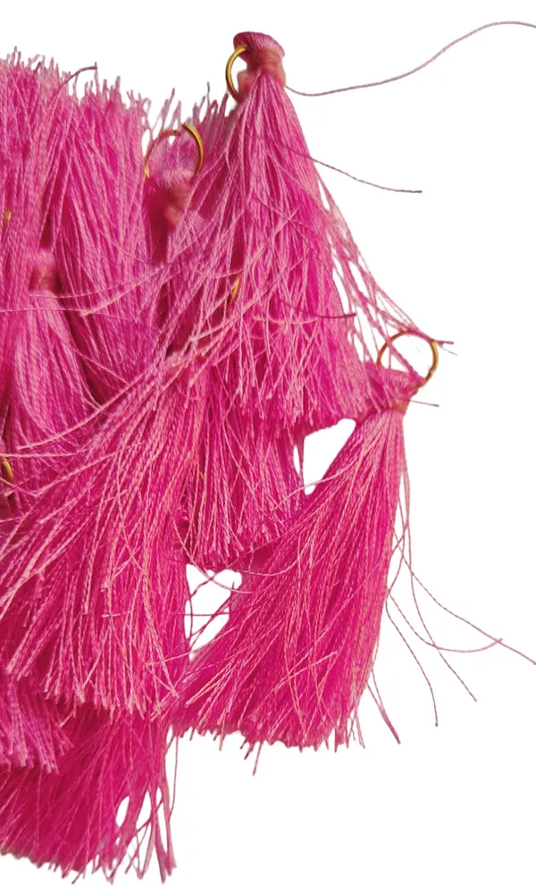 Dark_Pink_Short_Silk_Handmade_Tassels_With_metal_hook_,_Pack_Of_20