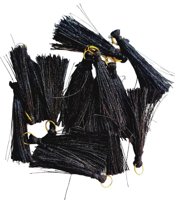 Black_Short_Silk_Handmade_Tassels_With_metal_hook_,_Pack_Of_20
