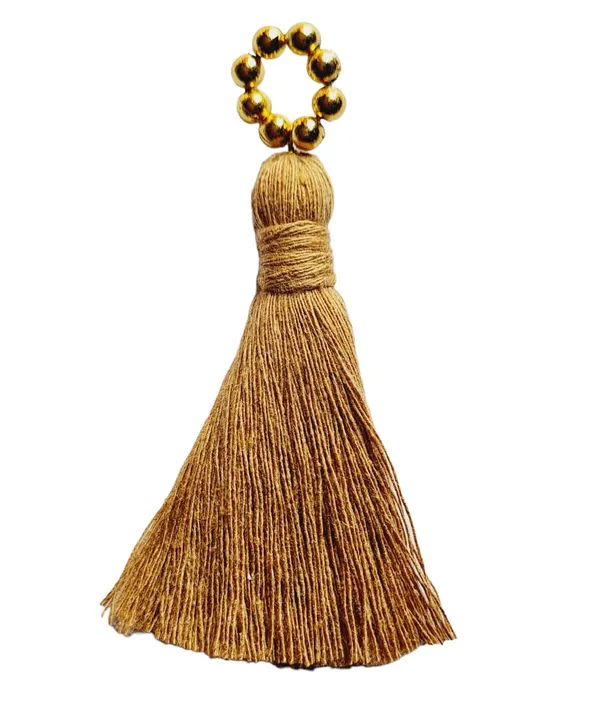 Mini_Cotton_Tassels_with_Golden_Pearls_for_Saree/Blouse/Dupatta/DIY/Decor,_Pack_of_10_(Dark_Beige)